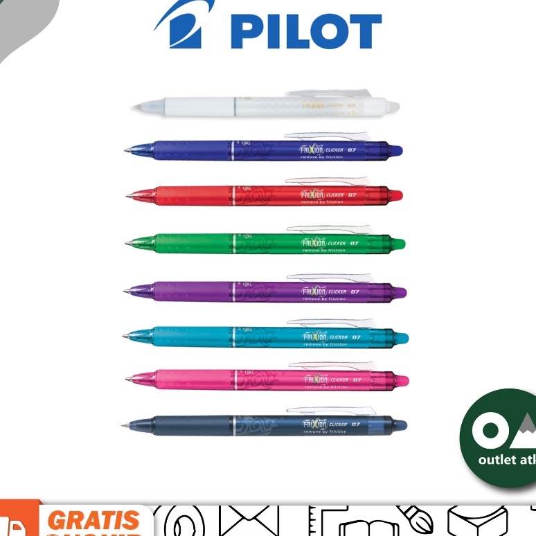 

berkualitas Pilot Frixion Erasable Pen 7mm Colors Pulpen hapus orinal Jepang