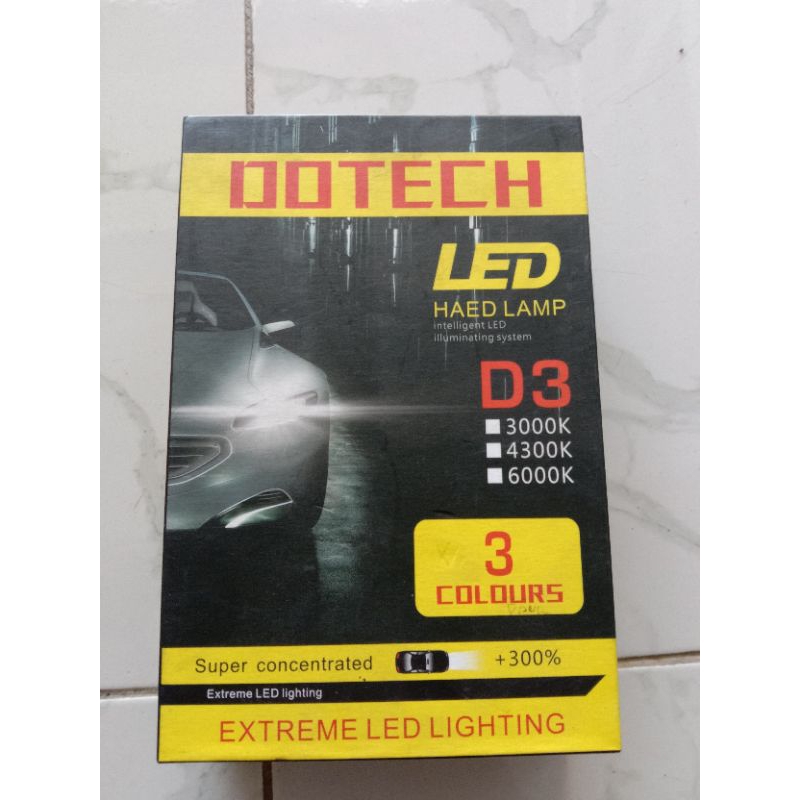 DOTECH bola lampu H4 3 warna soket h4 untuk lampu besar mobil / lampu h4 LED 3 warna / lampu 3 warna