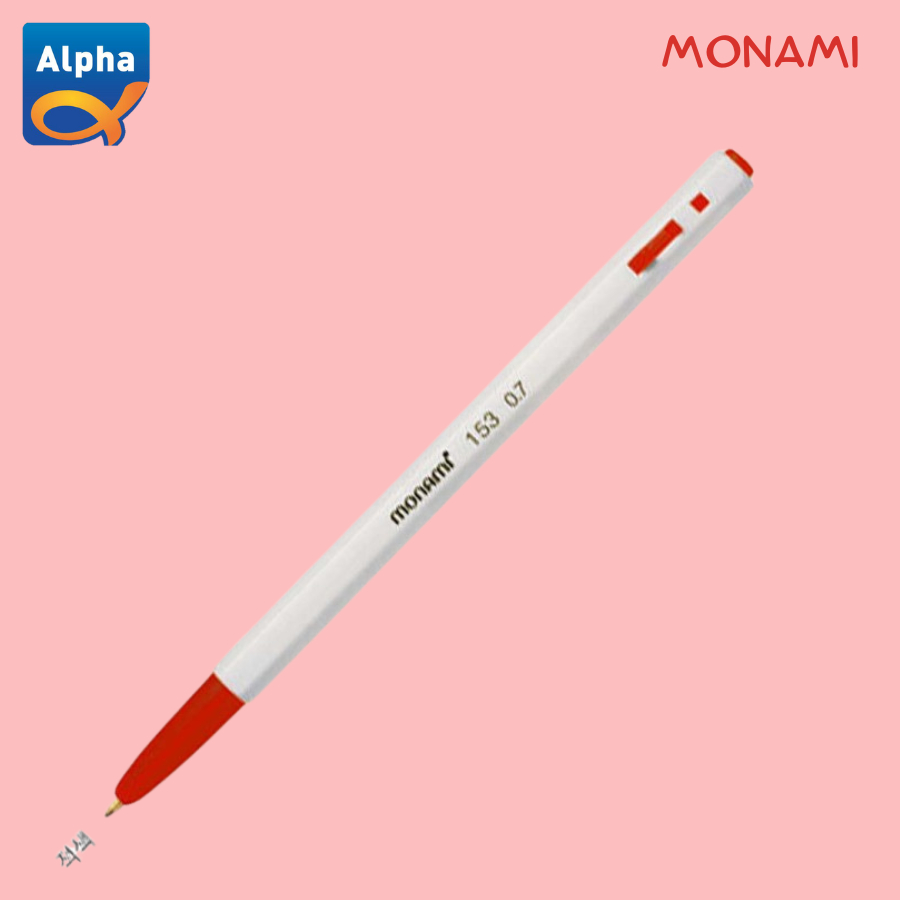

[Monami] 153 Ballpoint Pen 0.7 mm / Oil Based Pen / Pulpen - Merah