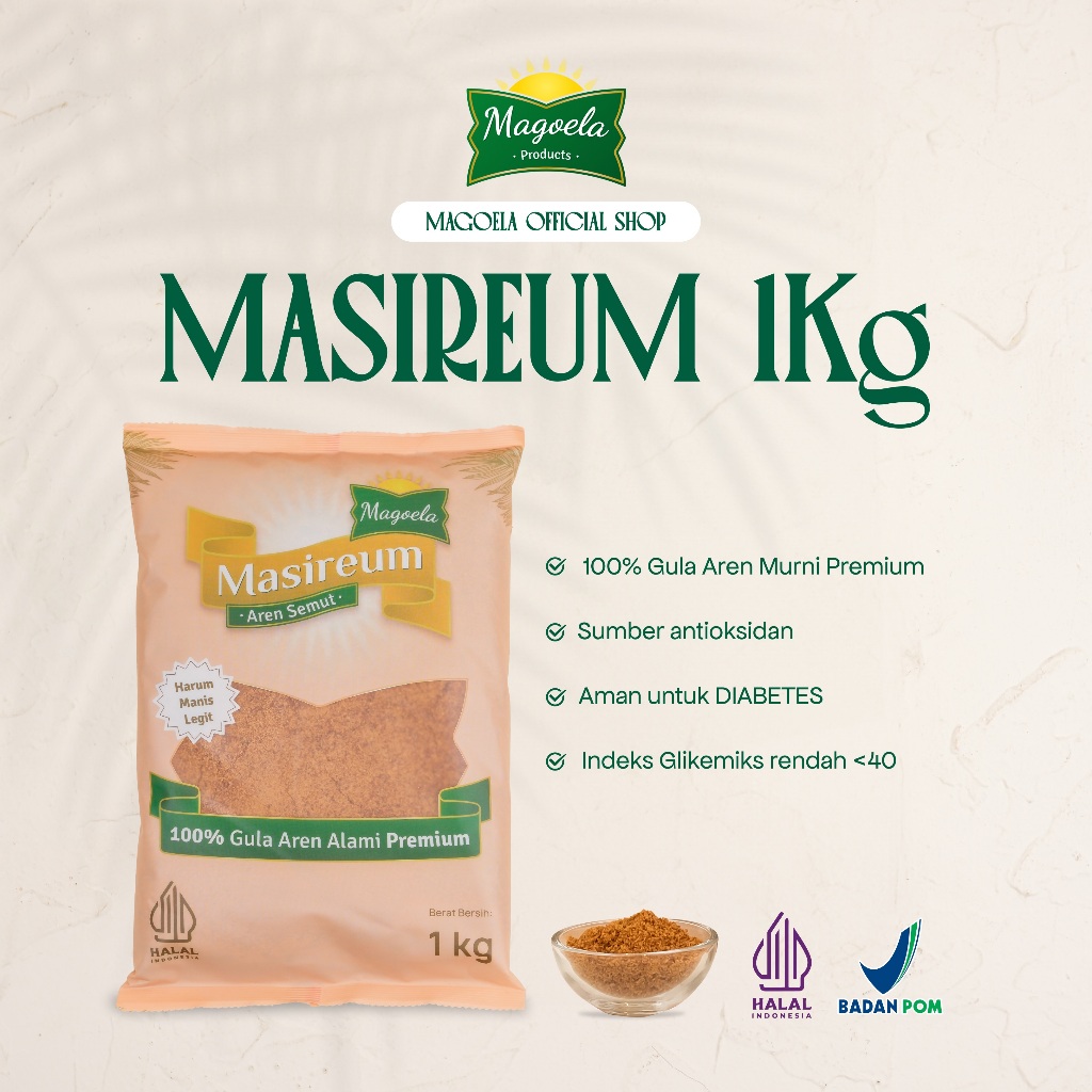 

Magoela - Masireum Gula Aren Semut Sachet 1000 gr