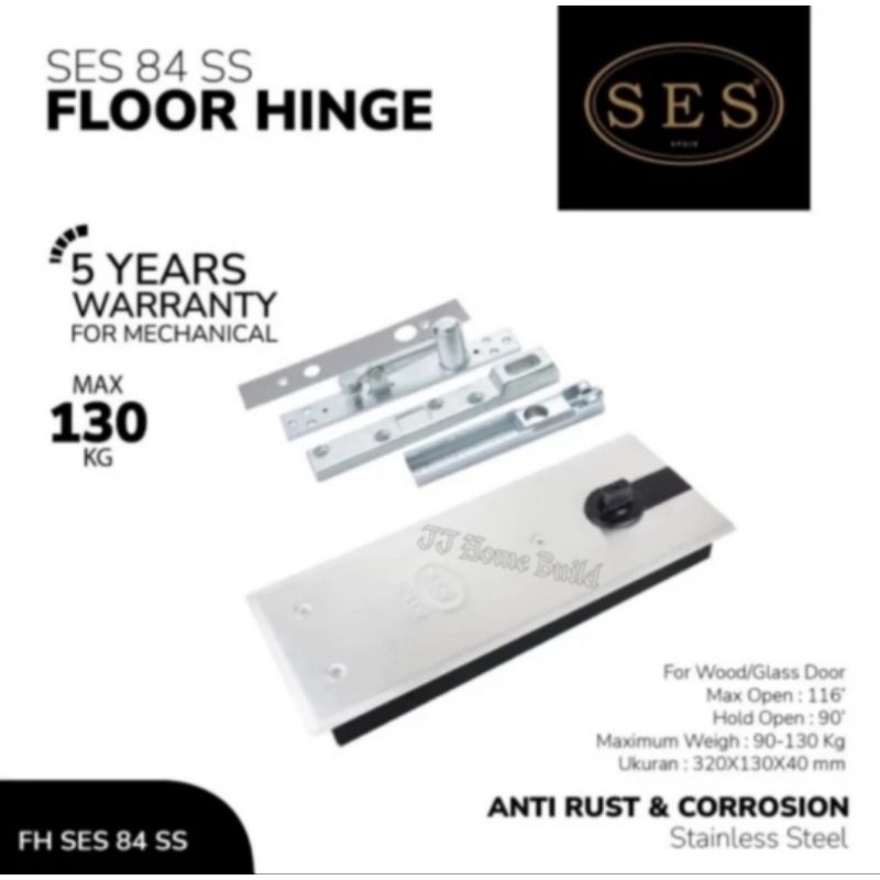 Floor Hinge SES BTS 84 SS /Floor Spring /Engsel Tanam /Engsel Pintu Kaca/Engsel Lantai SES Spain