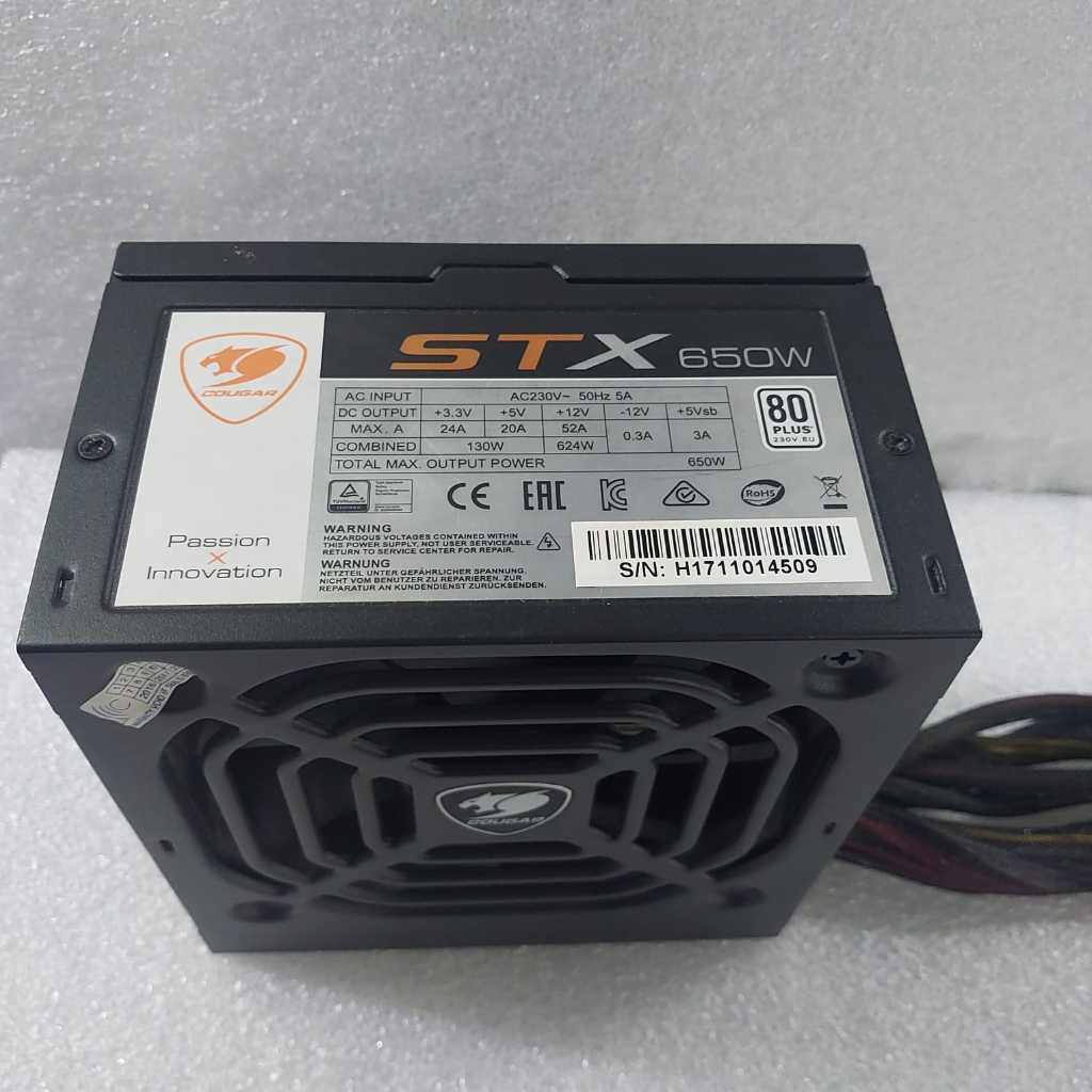 Power supply PSU pure rakitan gaming 650WATT COUGAR 80PLUS 2x 8pin vga pci express COUGAR STX 650W 8