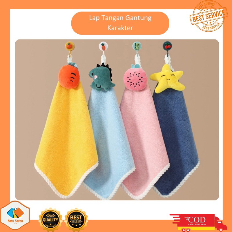 Lap Tangan Gantung Karakter 3D Kain Lap Dapur Lucu / Gantung Hand Towel Serbaguna / Lap Tangan Motif