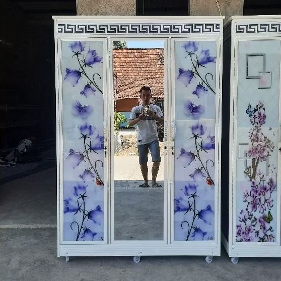 LEMARI ALUMUNIUM FULL RAK | LEMARI KACA ALUMUNIUM FULL RAK | LEMARI BAJU ALUMUNIUM