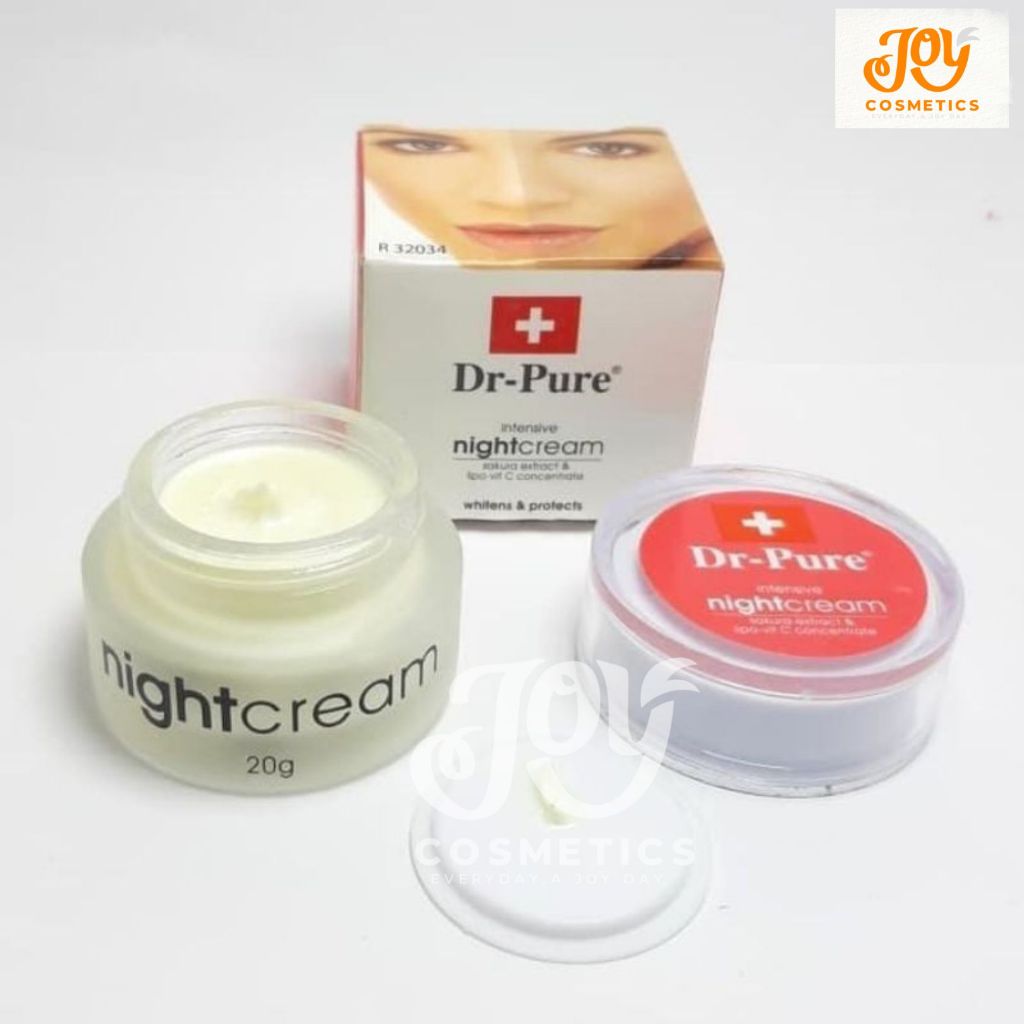DR PURE NIGHT CREAM WHITENING KRIM MALAM DR PURE DRPURE BPOM TERBARU