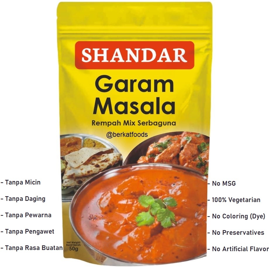 

Garam Masala Powder Shandar / Bubuk Masak Rempah Masakan India Arab / Bumbu Serbaguna Tanpa Pengawet