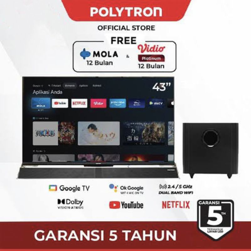 Google smart tv 43 inc POLYTRON PLD-43BUG5959