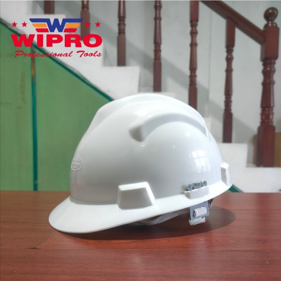 Helm Safety Proyek Model MSA Merk Wipro Putih Wipro Helm Proyek warna Putih tipe putar Helm Proyek P