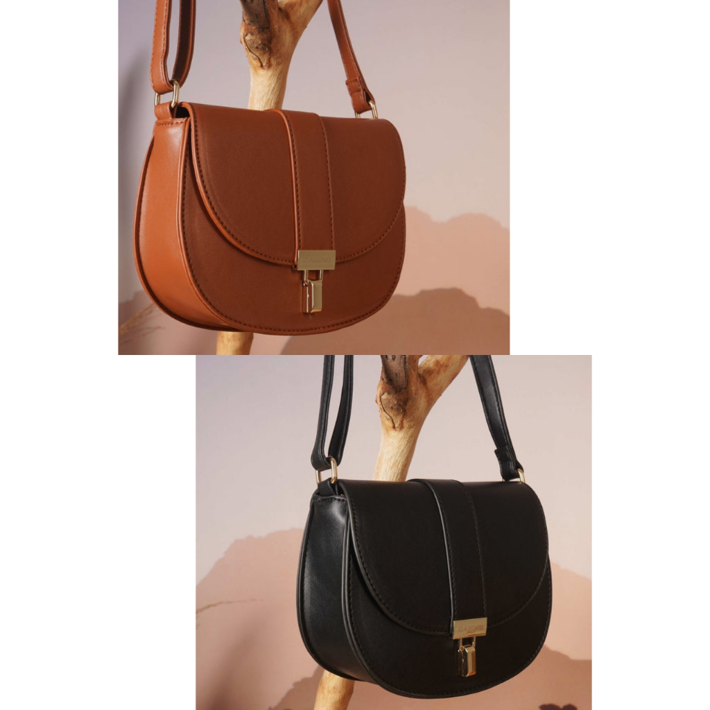 GABINO WINA Tas Sling Bag Wanita-Black&Brown-g4ab3015