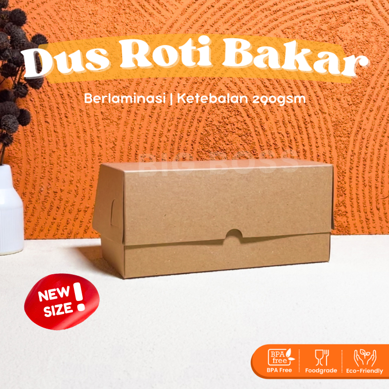 

[290GSM] Box Kotak Roti Bakar Kraft Laminasi 21x9,5x8/ Dus Kue Bomboloni Bolu Gulung