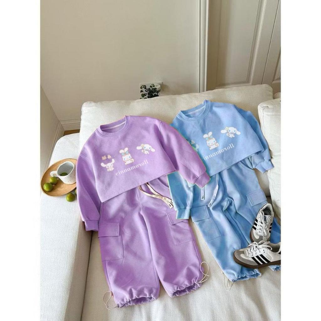 SETELAN SWEATER LABUBU CINAMOROL  ANAK PEREMPUAN TERBARU USIA ANAK 1-12TAHUN