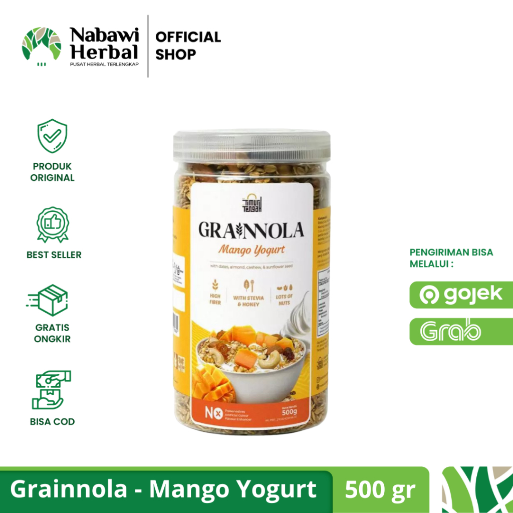 

TIMUR TENGAH - Granola Grainnola Mango Yogurt 500gr - Sereal Sarapan Sehat Rendah Kalori