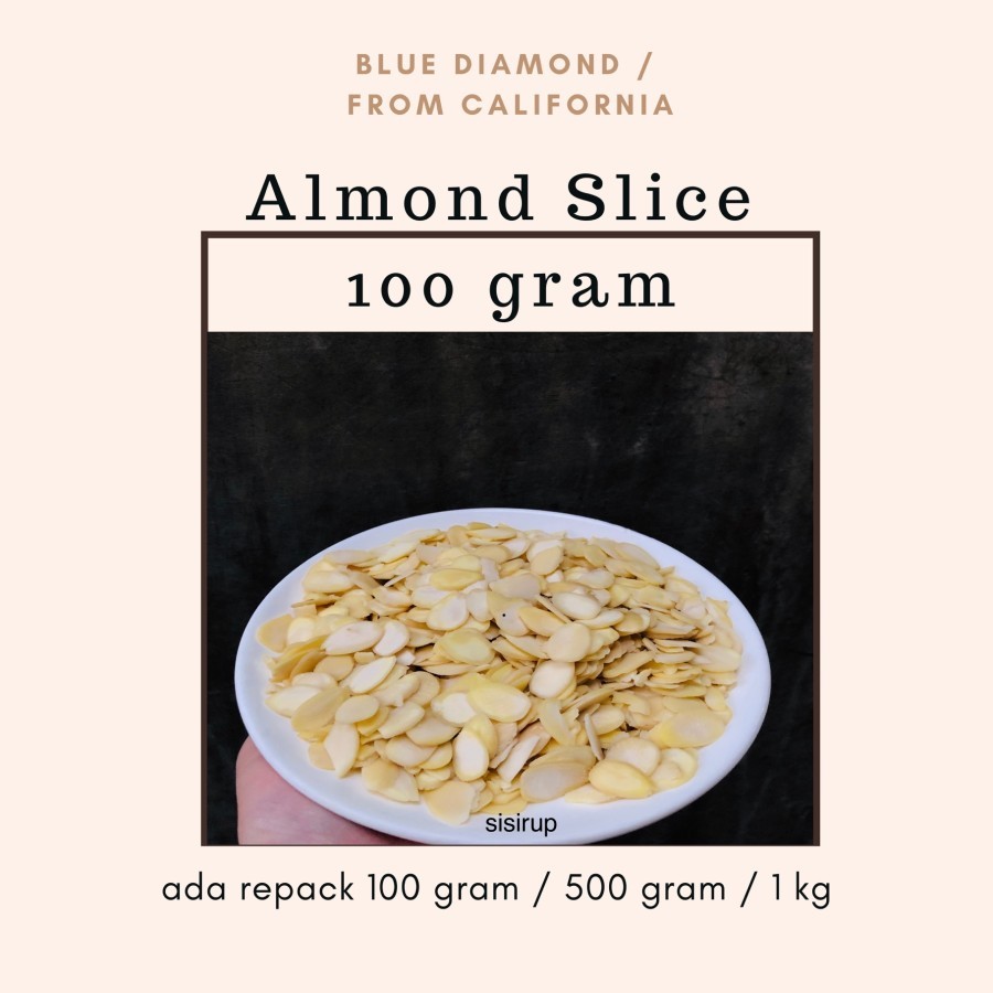 

Almond Slice 100 gram / Kacang Almond / Almond Blue Diamond