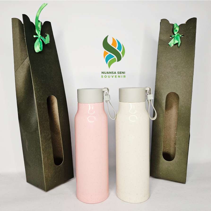 Souvenir Pernikahan Botol Infused Water Tumbler Jerami Gandum Kaca Minum