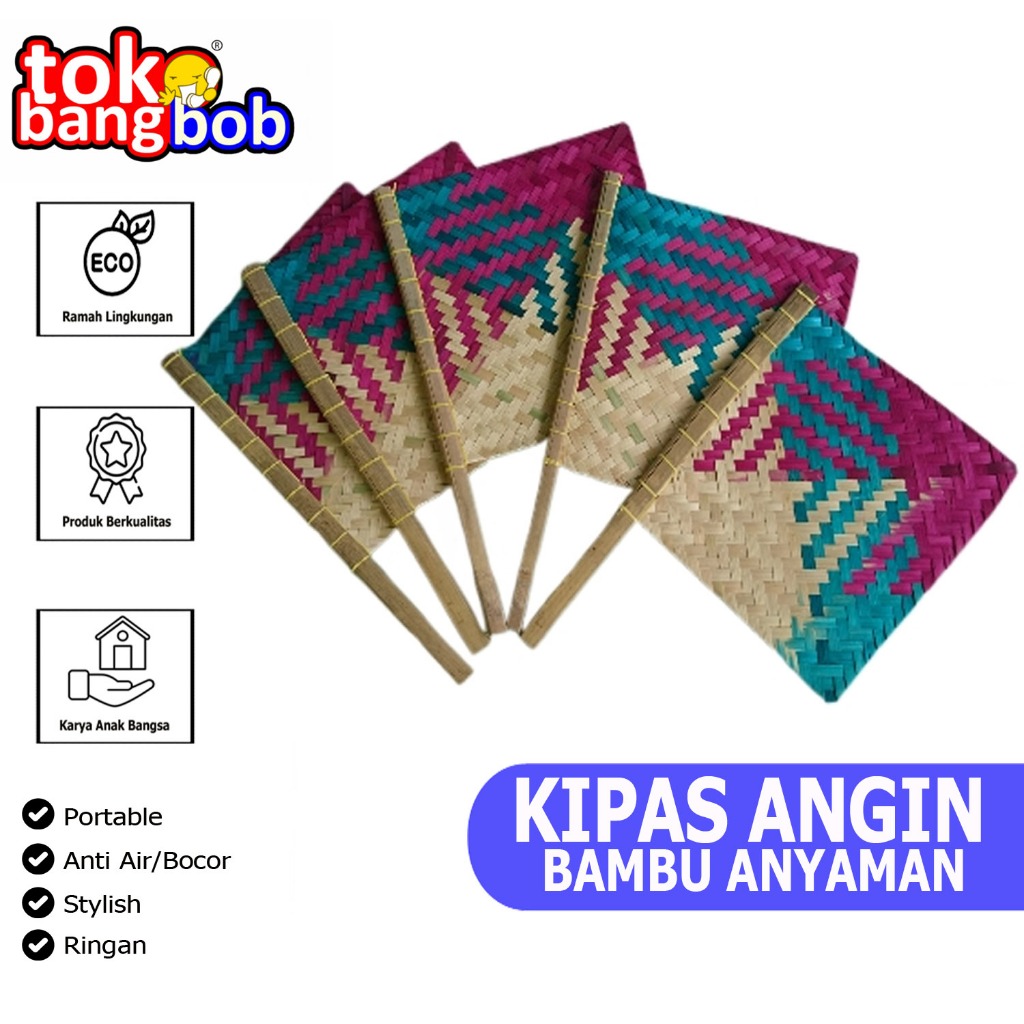 Kipas Bambu Anyaman Kipas Sate manual Kipas Bambu Warna Anyaman Kipas Tangan