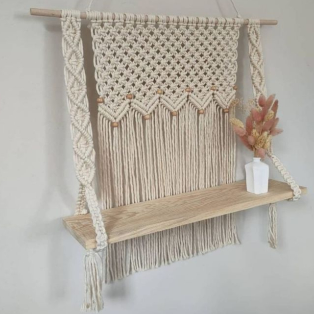 Macrame hiasan dinding dekorasi ruangan hiasan gantung rak gantung macrame