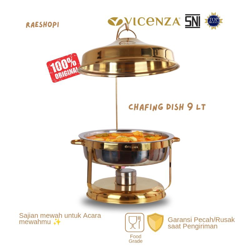 Vicenza Gold Chafing Dish Seville 9 Lt / Prasmanan Stainless Seville VCF02
