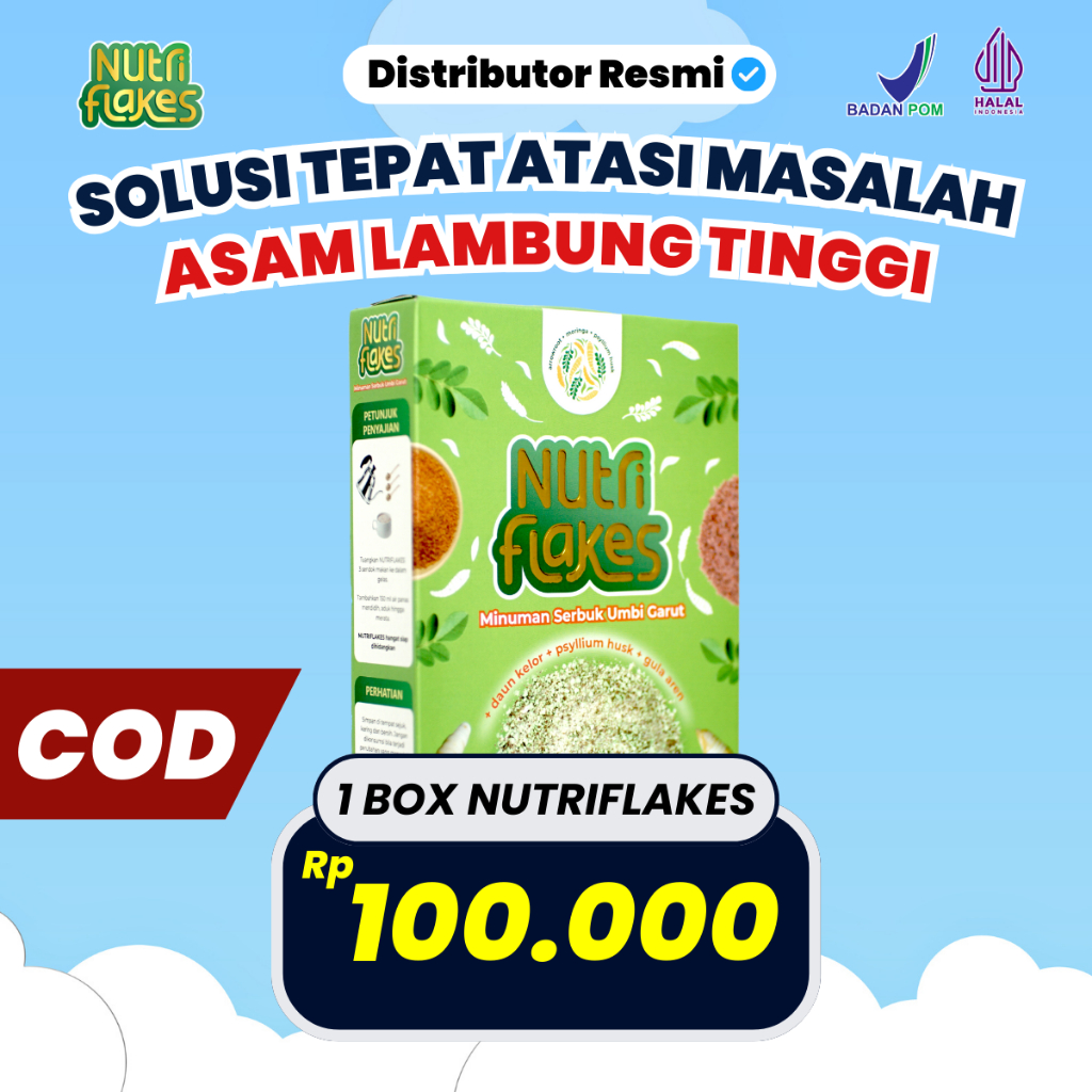 

1 Box Nutriflakes Original 280gr Solusi Tepat Atasi Masalah Asam Lambung Tinggi BPOM Halal COD