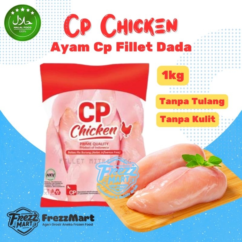 

Daging Ayam CP Chicken 1kg Fillet Dada Tanpa Tulang Tanpa Kulit Ayam Frozen Ayam Beku