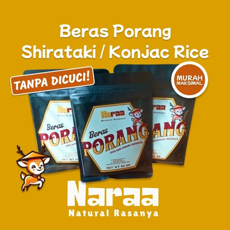 

Naraa beras porang/konjac rice/Shirataki sachet 50gram