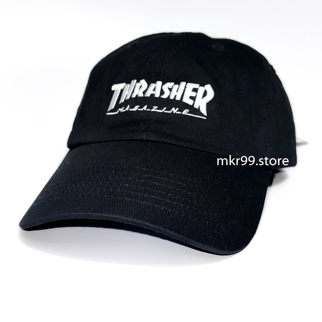 Thrasher Magazine Logo Old Timer Strapback Cap - Black original