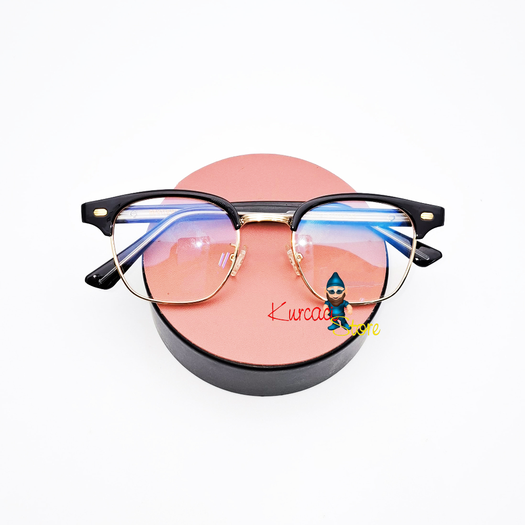 Frame Kacamata Minus Retro ARMA Photocromic Blueray Kotak Ouval Nosepad Gantung Pria Wanita Korea