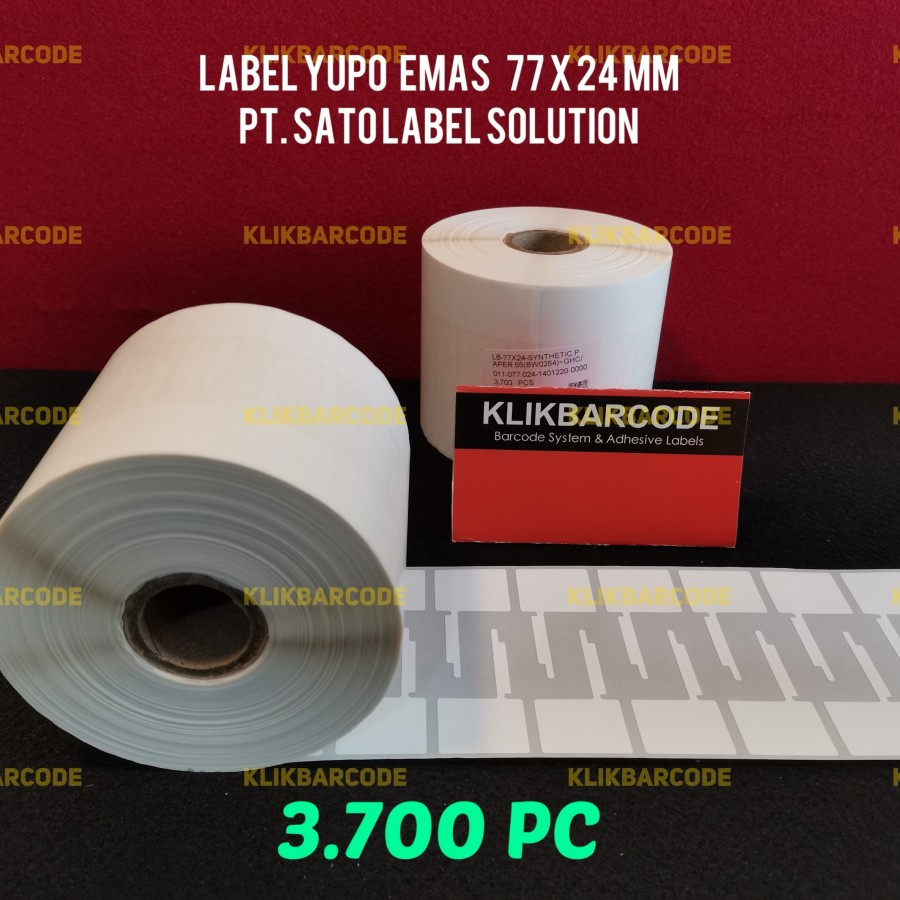 

[ IWARE ] 77 X 24 - 2 LINE YUPO SYNTHETIC - FACE IN - ISI 3.700 PCS || CORE 1" || LABEL BARCODE THERMAL TRANSFER - LABEL JEWELRY