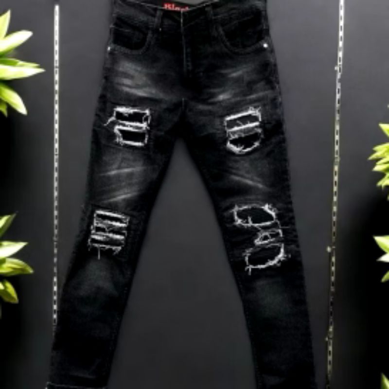 Celana jeans sobek rucas slimfit biker premium denim