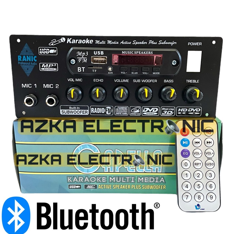 Kit Power Amplifier Speaker Aktif Stereo Karaoke Plus Bluetooth