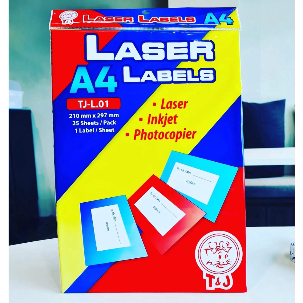 

KODE A89E TJ Labels LABEL TJ LASER A4 L1 25 SHEETS