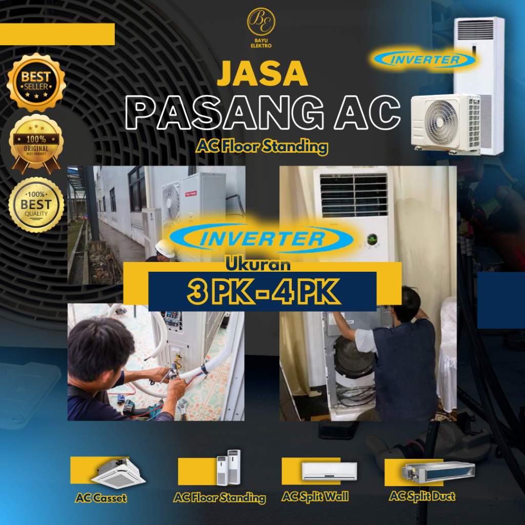 Jasa Pasang AC Standing 3 PK - 4 PK Type INVERTER