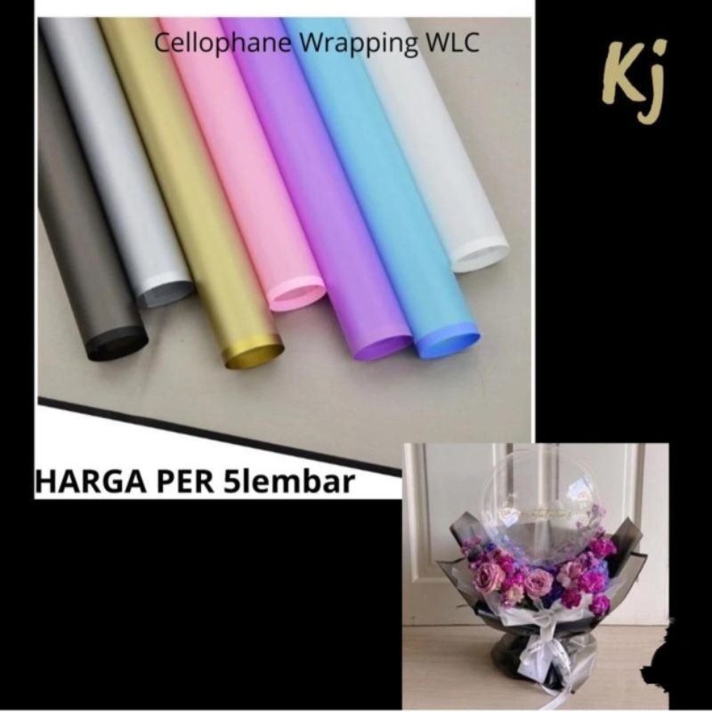 

5 Lembar Kertas Cellophane Flower Wrapping List Color Kertas Buket Bunga Blue Pink Waterproof Paper White