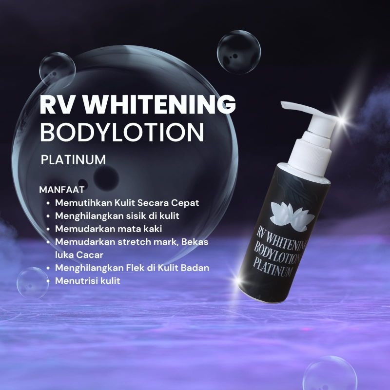 Whitening body lotion RV Platinum BPOM 100% Original