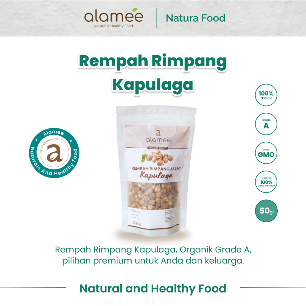 

ALAMEE Kapulaga Kering Lokal Cardamom Kapolaga Kapol Spice Rempah Rimpang Organik Alami Premium 50gr