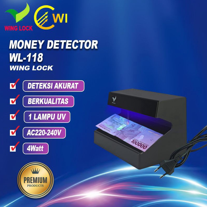 Money Detector  Alat Pendeteksi Uang Palsu  WINGLOCK WL11 4W