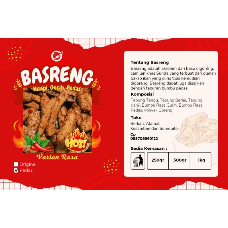 

Basreng Pedas | Kemasan 70gram