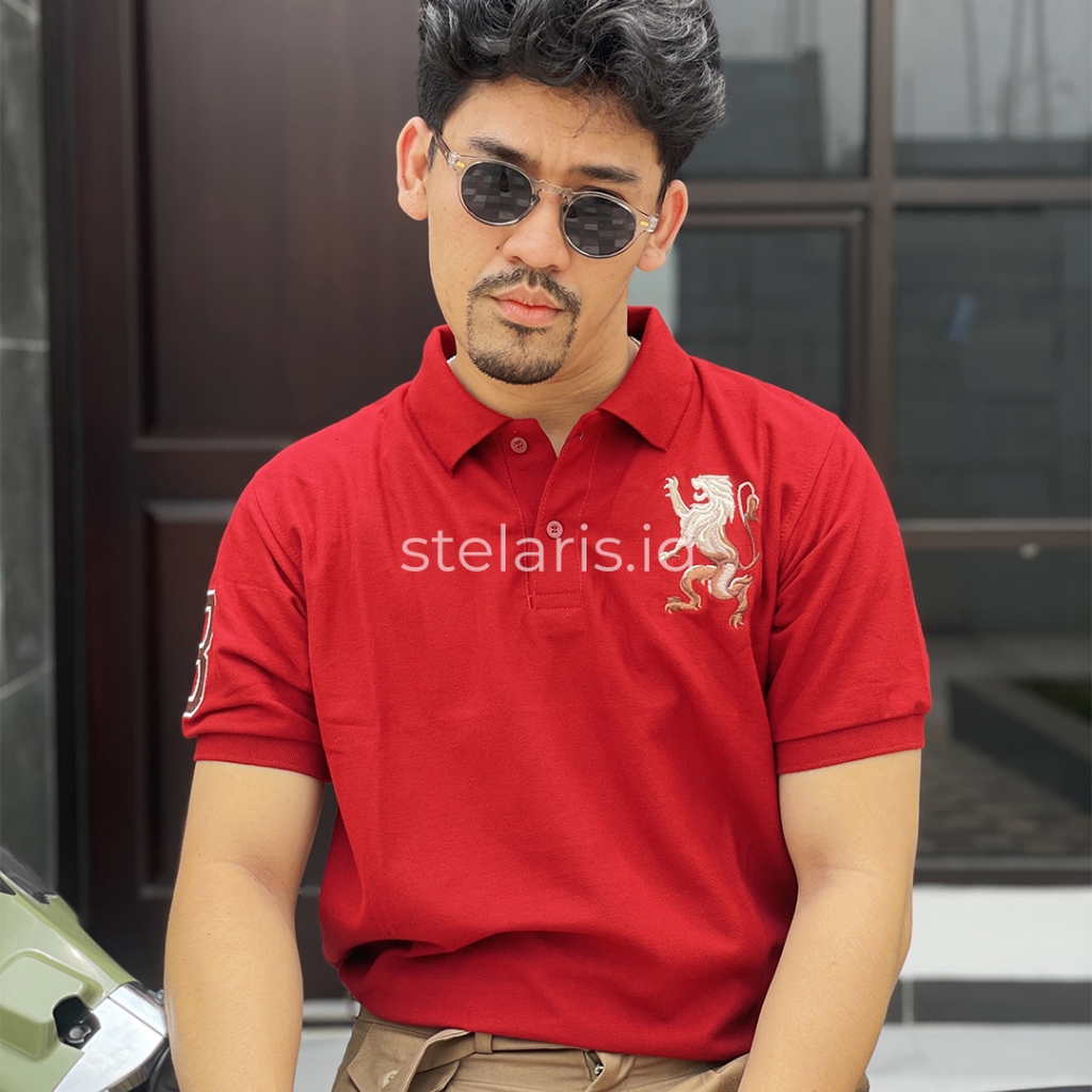 Baju Kaos Polo Shirt GIORDANO Premium Lion Bordir Kaos Polo Shirt Bordir Baju Kaos Kerah