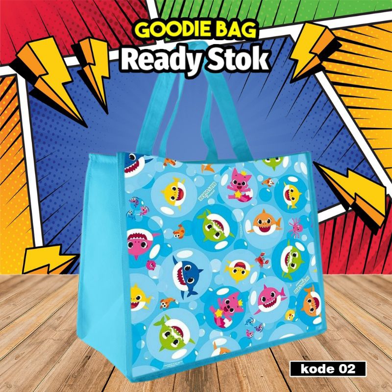 

LANCAR 10Pcs | tas kantong makanan snacks | goodie bag karakter baby shark katalog 02 | tas ultah | kantong