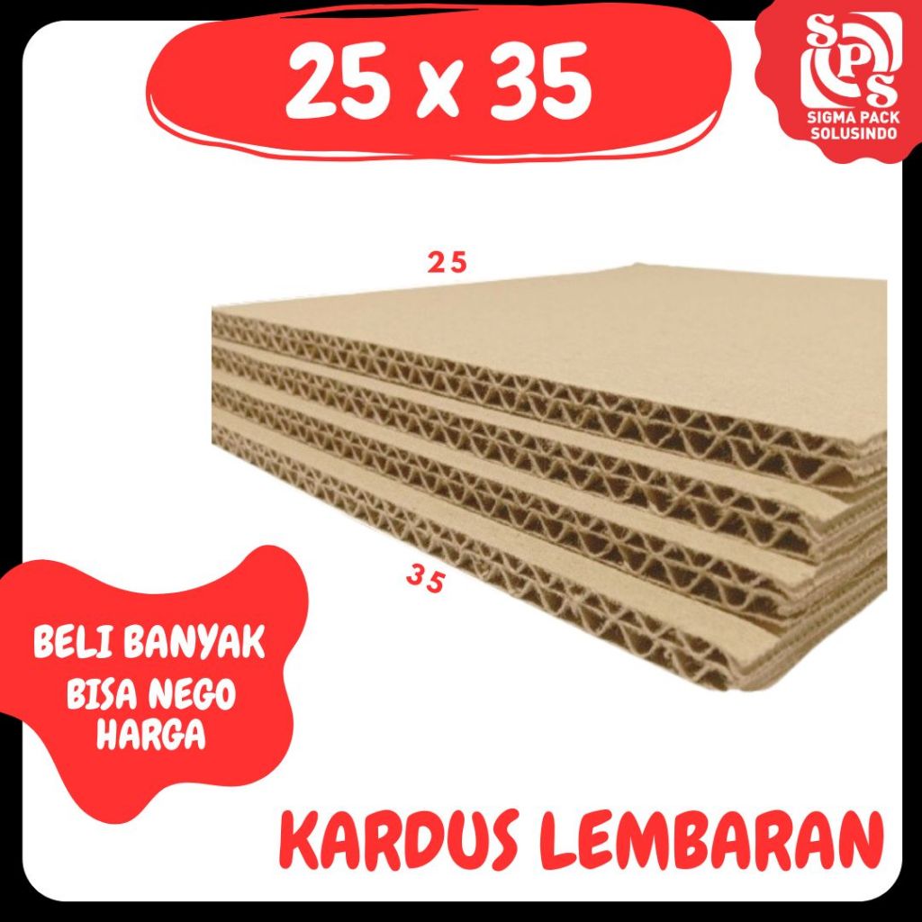 

Kardus Lembaran 25x35 / 25x25 / 25x15 Sheet Polos Double Wall Coklat Karton