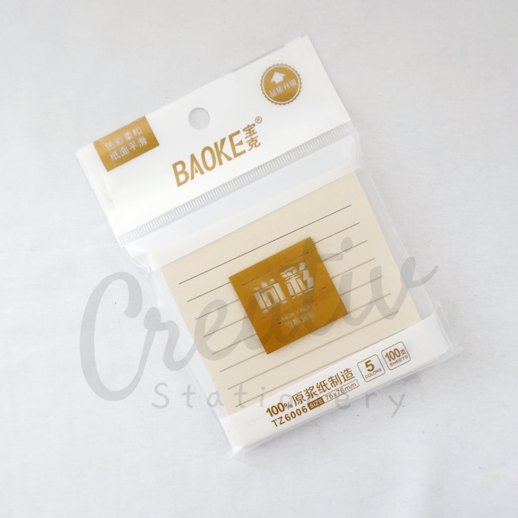 

Baoke Sticky Notes Pastel Warna 76x76 mm Penanda Halaman TZ6006