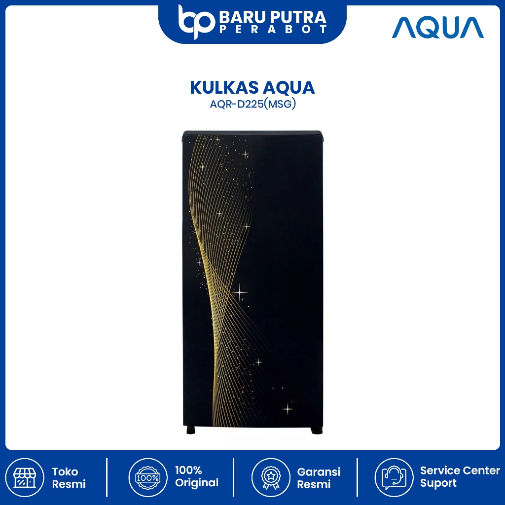 AQUA AQR-D225-MSG Kulkas 1 Pintu 180 Liter Semi Auto Defrost Lemari Es AQR D225 MSG