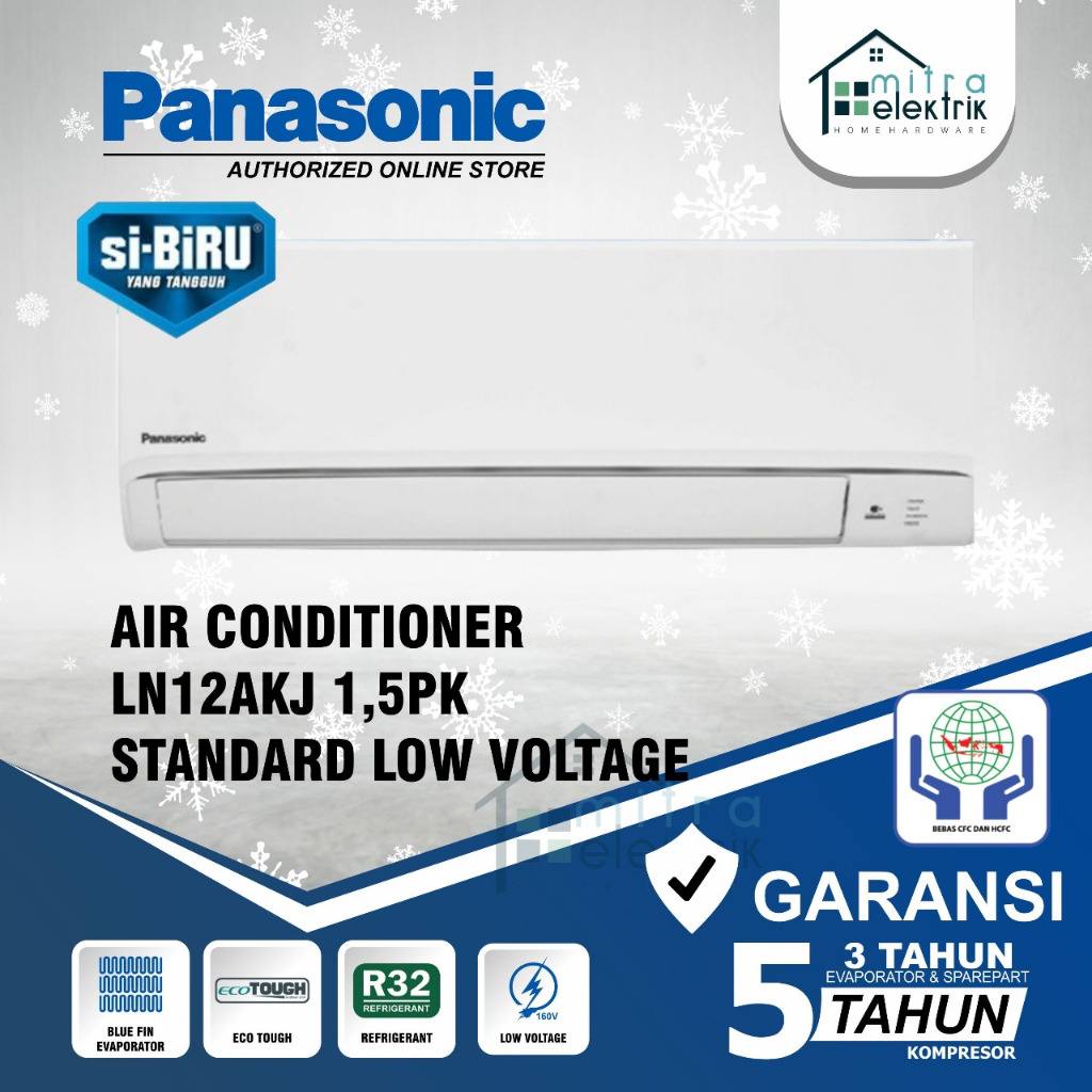 AC Panasonic SiBiru LN12AKJ 1 1/2 PK Standard Low Voltage 1.5 PK BlueFin Condenser