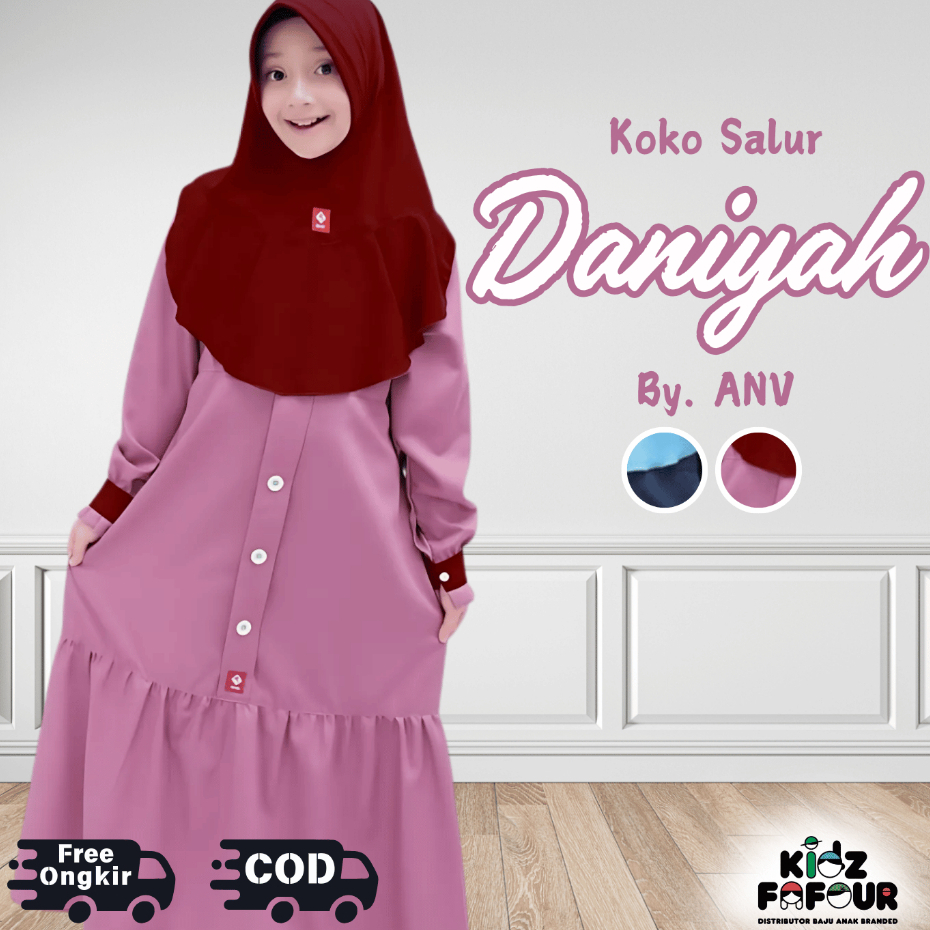 GAMIS TOYOBO DANIYAH BAJU MUSLIM ANAK PEREMPUAN REMAJA  ANV BRANDED 7-8TH