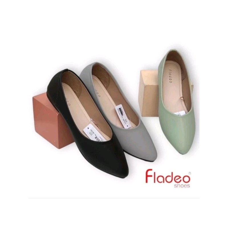 Sepatu Flatshoes  Fladeo Grade ORI Wanita Variasi Kotak