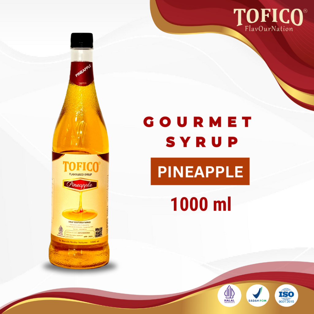 

Syrup Pineapple Tofico / Sirup Rasa Nanas Premium 1 Liter / Tofico Syrup Official