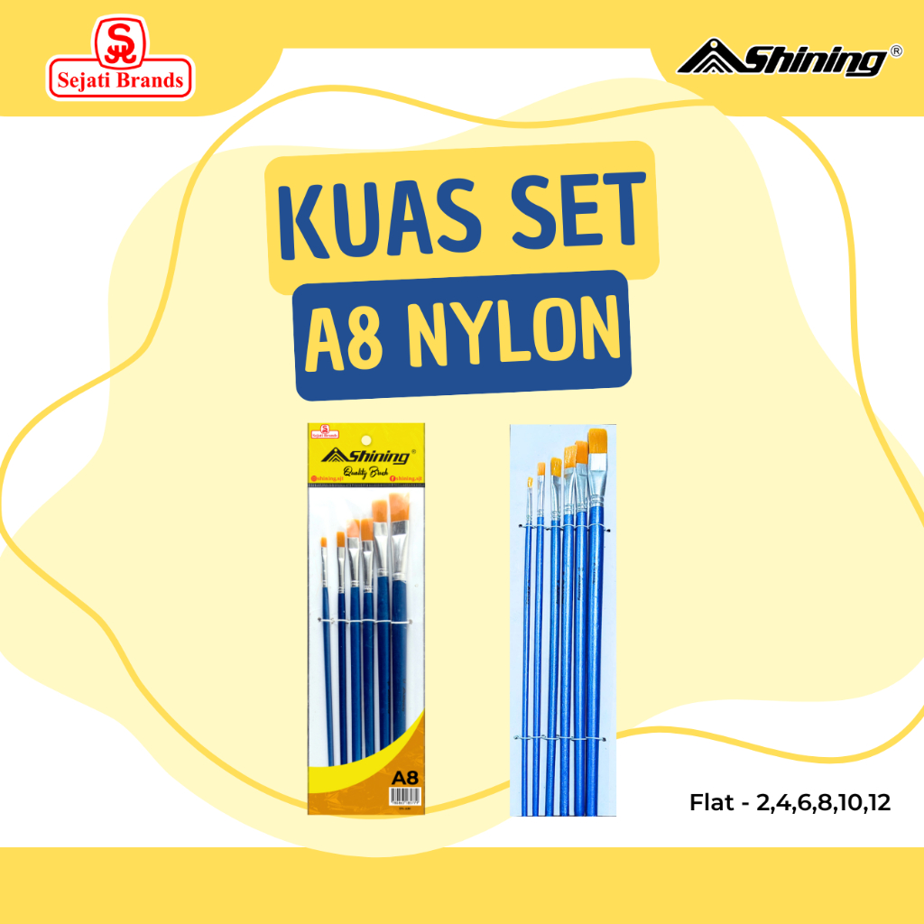 

Shining Paint Brush / Kuas Lukis / Kuas Cat Air Isi 6 Pcs A8 Nilon