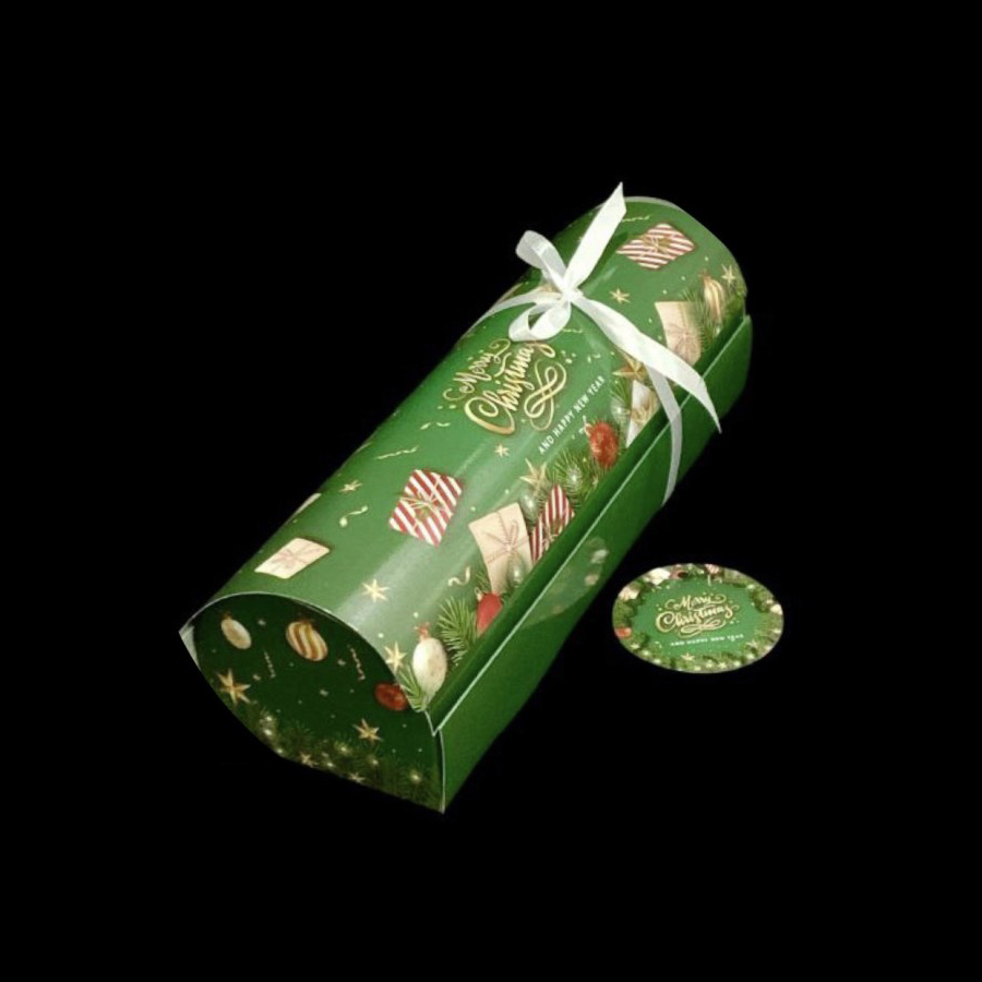 

( 10pcs ) Box bolu gulung motif natal christmas 25x10x9 cm dus roll cake kotak kemasan kue bolgul