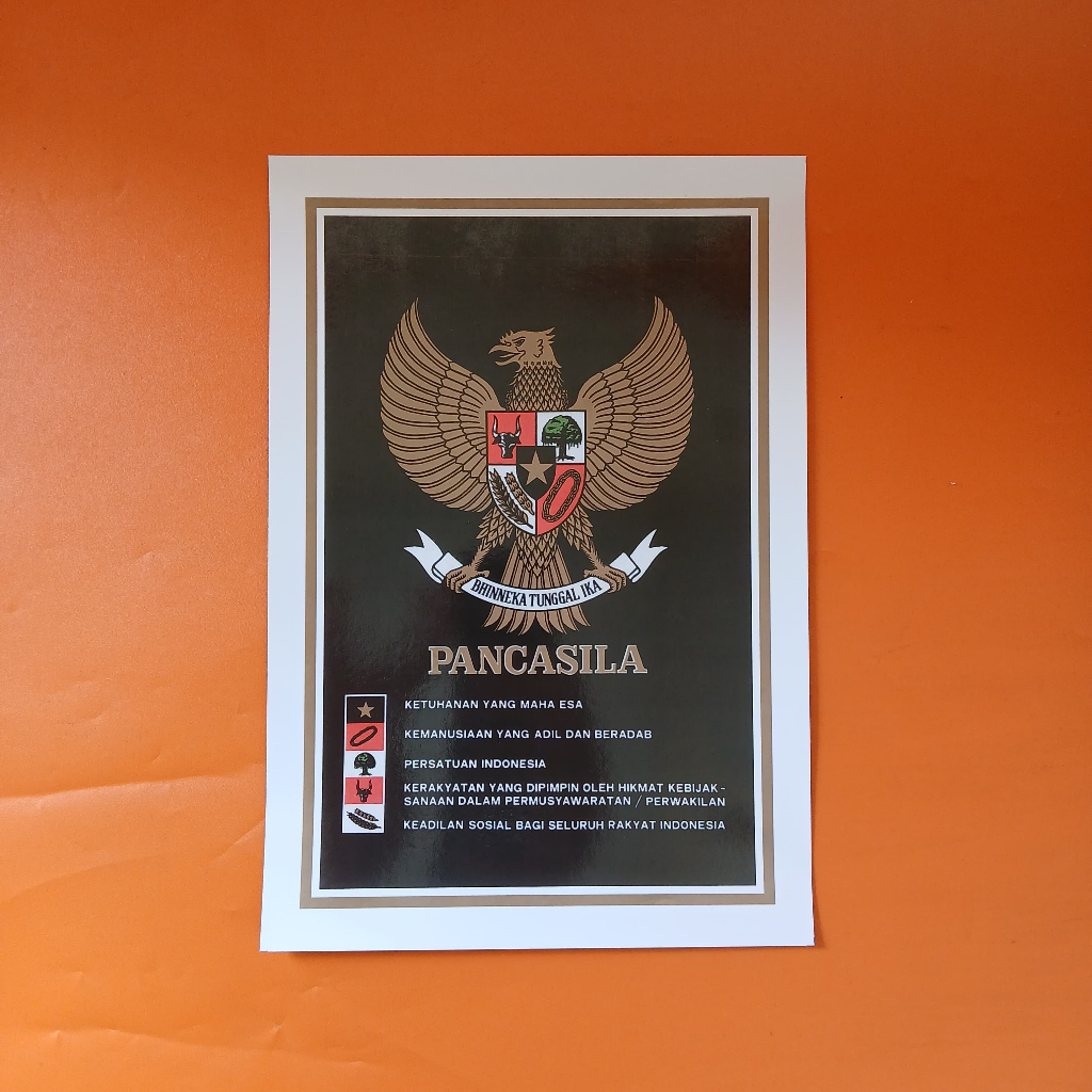 Foto Garuda Pancasila A4 - Poster Pancasila - Poster 5 Sila Pancasila - Poster 5 Simbol Pancasila