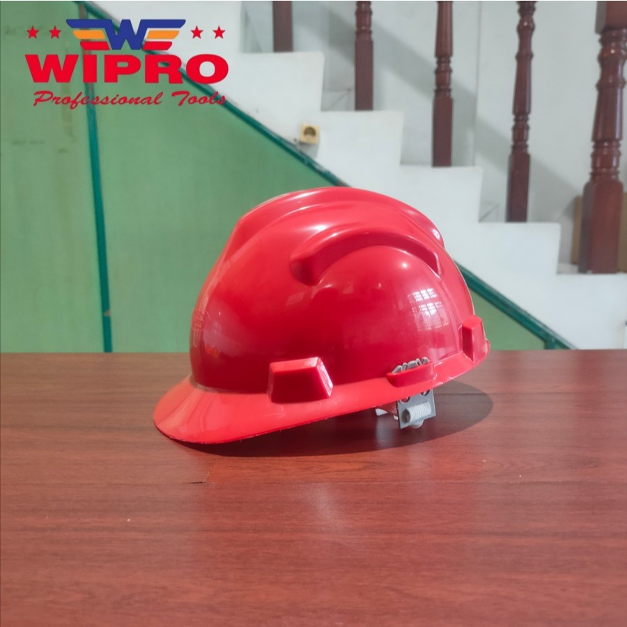 Helm Safety Proyek Model MSA Merk Wipro Merah Wipro Helm Proyek warna Merah tipe putar Helm Proyek P