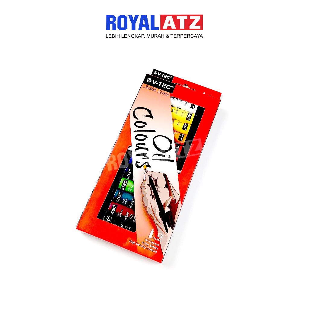 

Cat Minyak / Oil Colour V-tec Set 12 Warna Artist Series 12x12ml